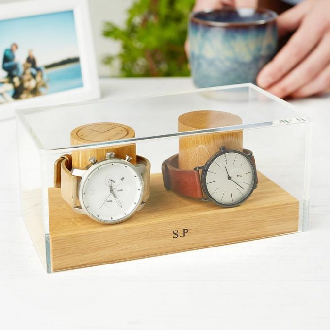 wooden watch display