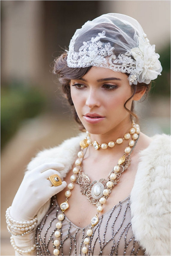 6 Ways to Wear a Veil via EmmalineBride.com (veil by Maria Aparicio)