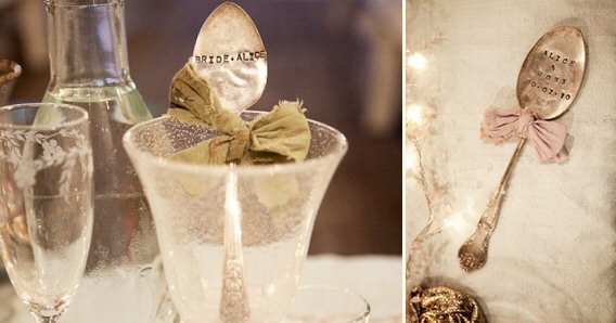 Vintage Wedding Silverware (by Wooden Hive) via EmmalineBride.com