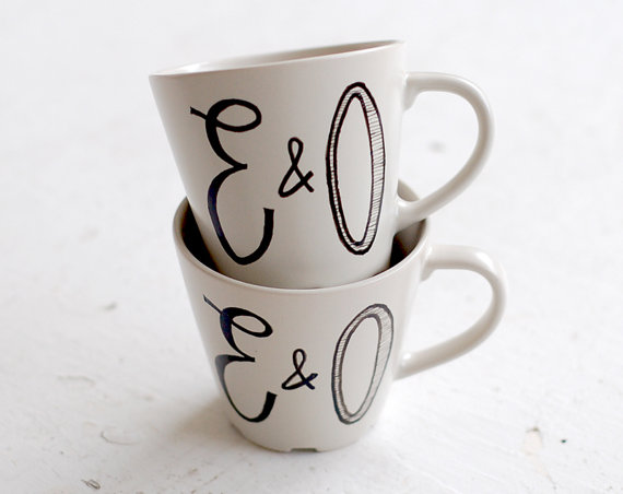 reusable wedding decorations - custom cartoon coffee mugs