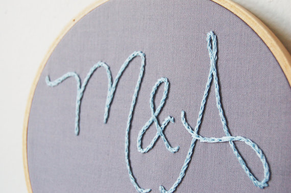 reusable wedding decorations - custom wedding embroidery hoop