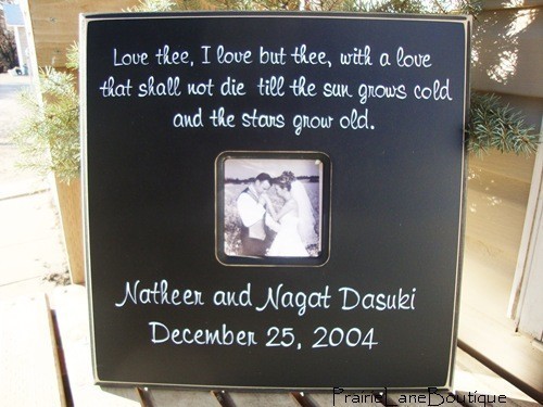 Custom Wedding Frame (by Prairie Lane Boutique via EmmalineBride.com) #handmade #wedding