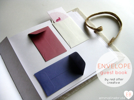 Envelope Guest Book (by Red Otter Creative via EmmalineBride.com) #handmade #wedding