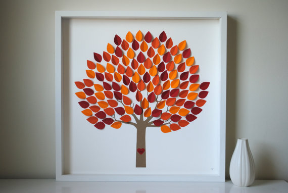 reusable wedding decorations - fall wedding guest book tree