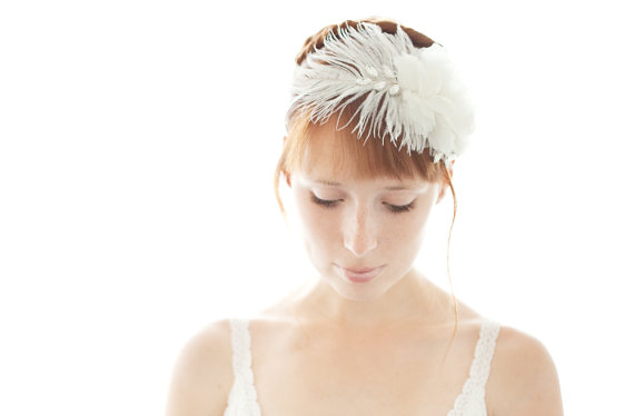 Feather Themed Wedding - feather headband by sibo designs