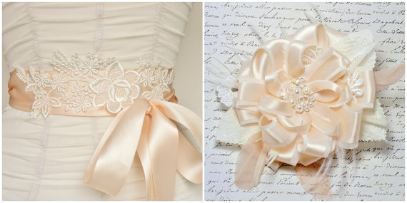 lace bridal sash hair accessory