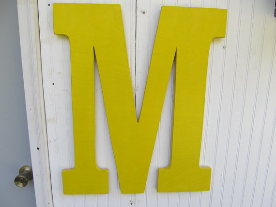 reusable wedding decorations - large wooden monogram letter