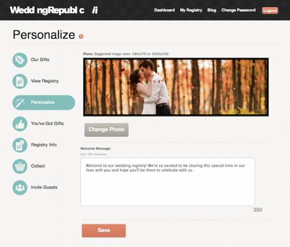 online wedding gift registry