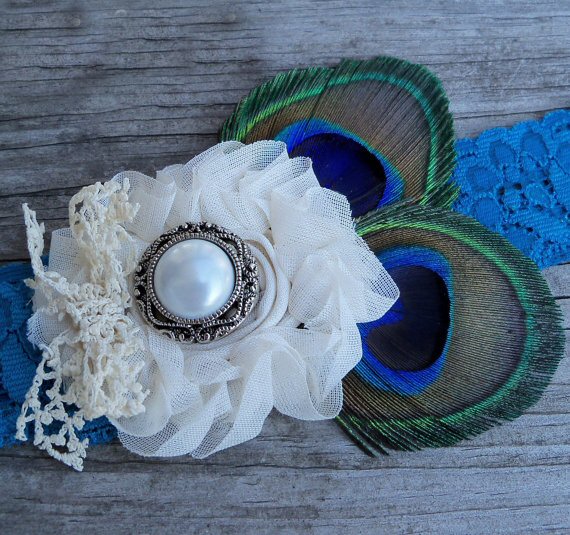 Something Blue Wedding Garter (by Wisely Crafted Originals via EmmalineBride.com)
