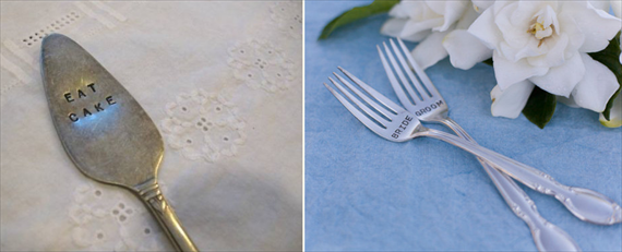 Vintage Wedding Silverware (by Wooden Hive) via EmmalineBride.com