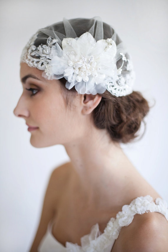6 Ways to Wear a Veil via EmmalineBride.com (veil by Maria Aparicio)