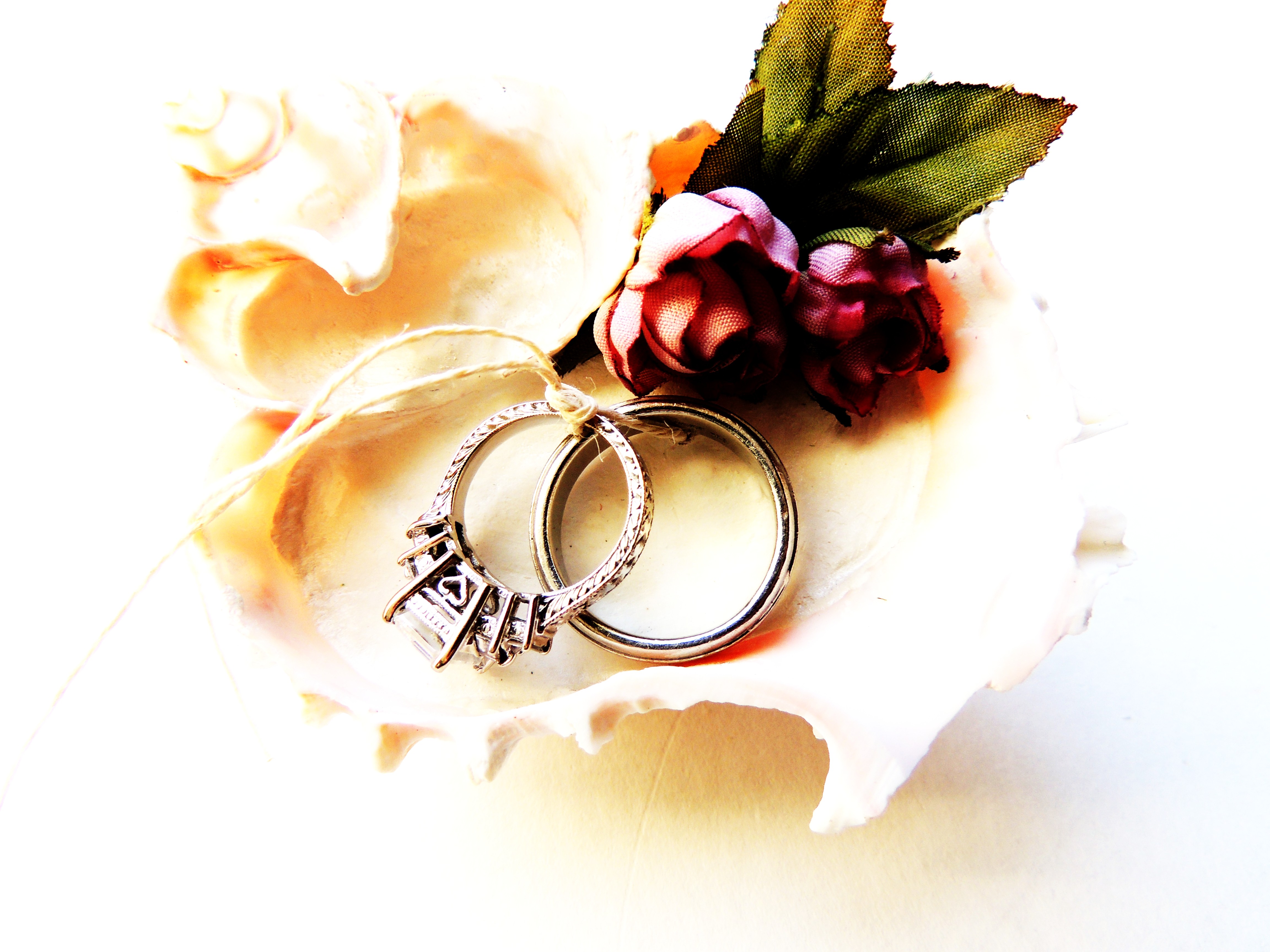 Shell Seashell Ring Bearer Wedding Ring Holder Bowl Dish Pillow Alternative Beach Destination