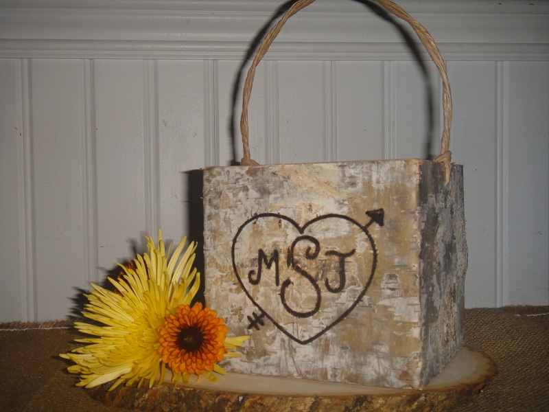 birch flower girl basket