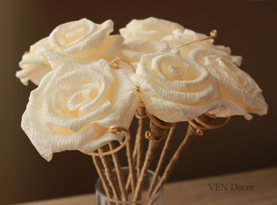 Rustic Roses Paper Rustic paper roses