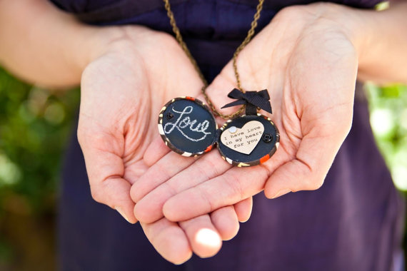 bridesmaid chalkboard locket necklace (by zelma rose)