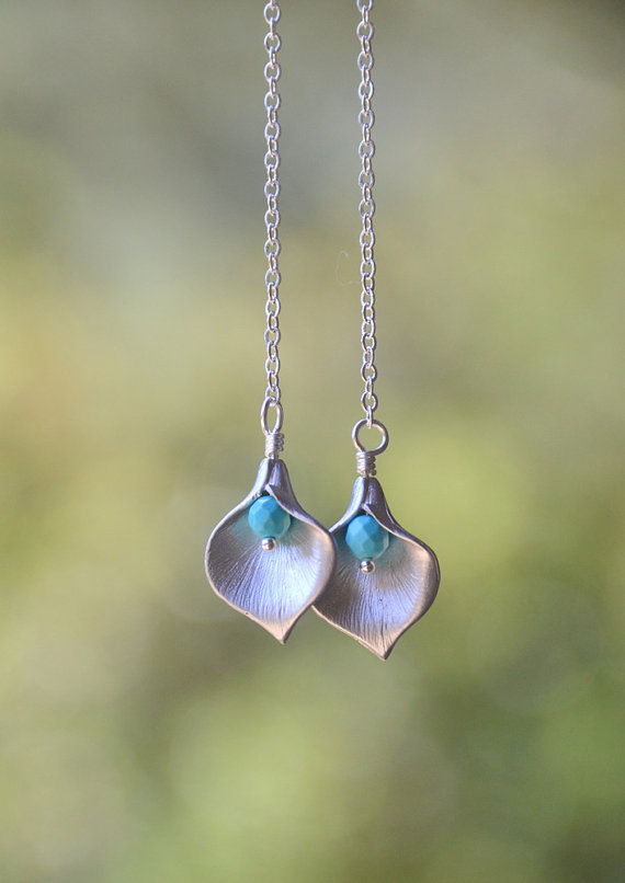 calla lily earrings (by rustic gem)