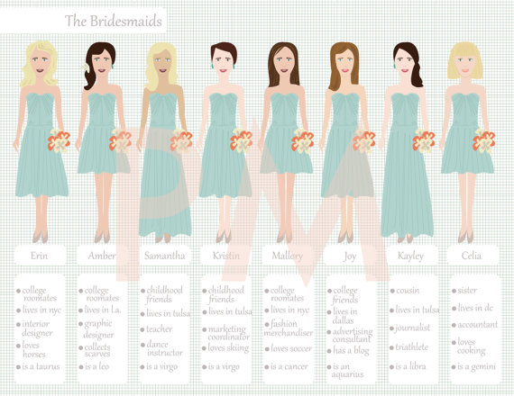 bridal party illustration