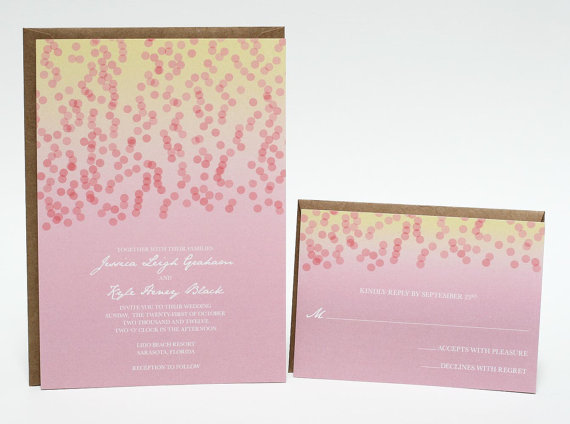 confetti wedding invitations (by crafty pie)
