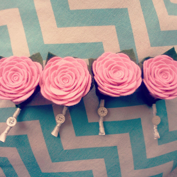 felt rose boutonnieres