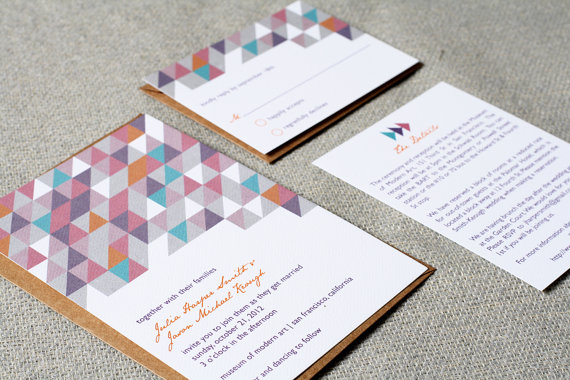 geometric wedding invitations