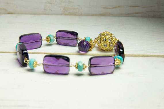 amethyst statement bracelet