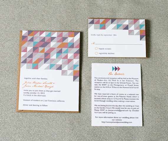 geometric wedding invitations