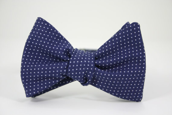 navy pin dot bow tie (by southern beaus via emmaline bride)