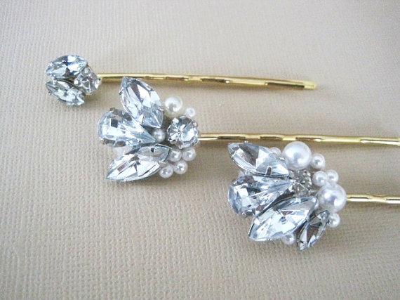 rhinestone hair pins