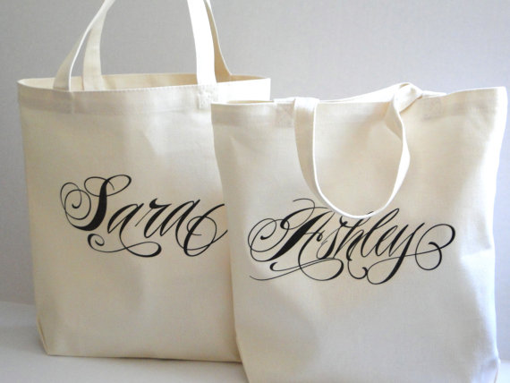 Bridesmaid Tote Bags - Handmade Wedding | Emmaline Bride®