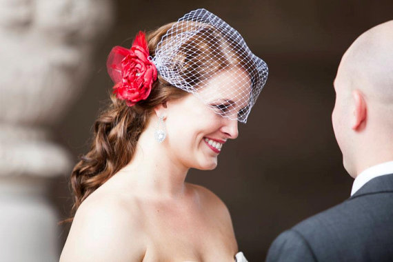 red flowers for hair wedding