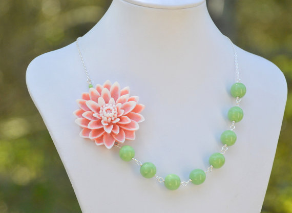 rose and mint necklace
