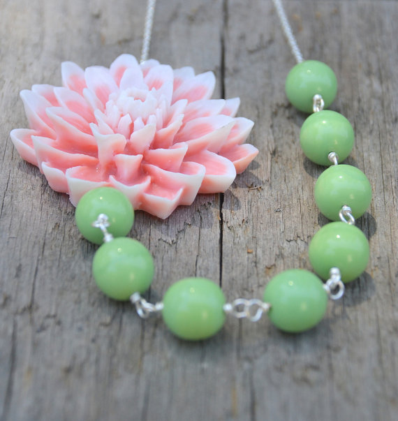 rose and mint necklace