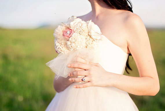 fabric wedding bouquet