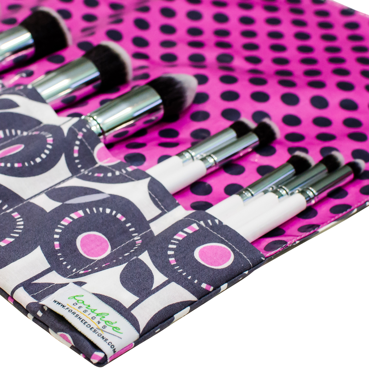 Makeup Brush Roll | Gray Orchid