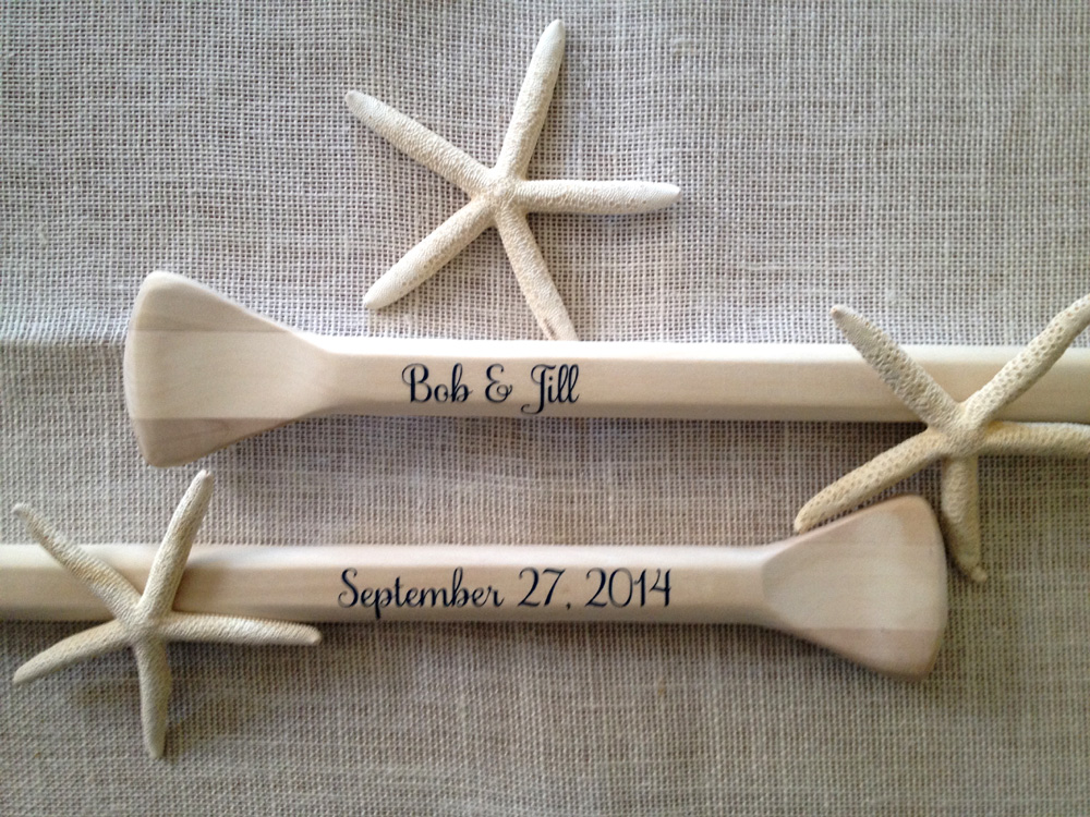 Personalized Unfinished 52" Paddles Nautical Wedding Guest Book Pair(2