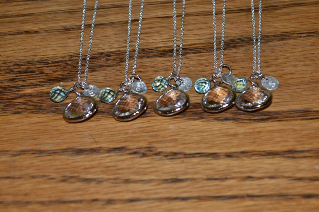 Bridesmaids' necklaces for a June 2014 wedding