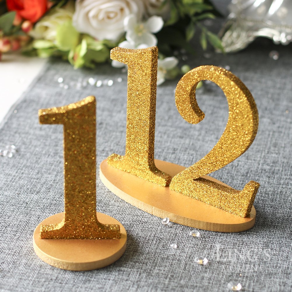 Gold Glitter Table Numbers