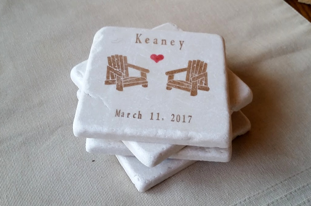 Personalized Adirondack Chair Wedding Favor Coasters