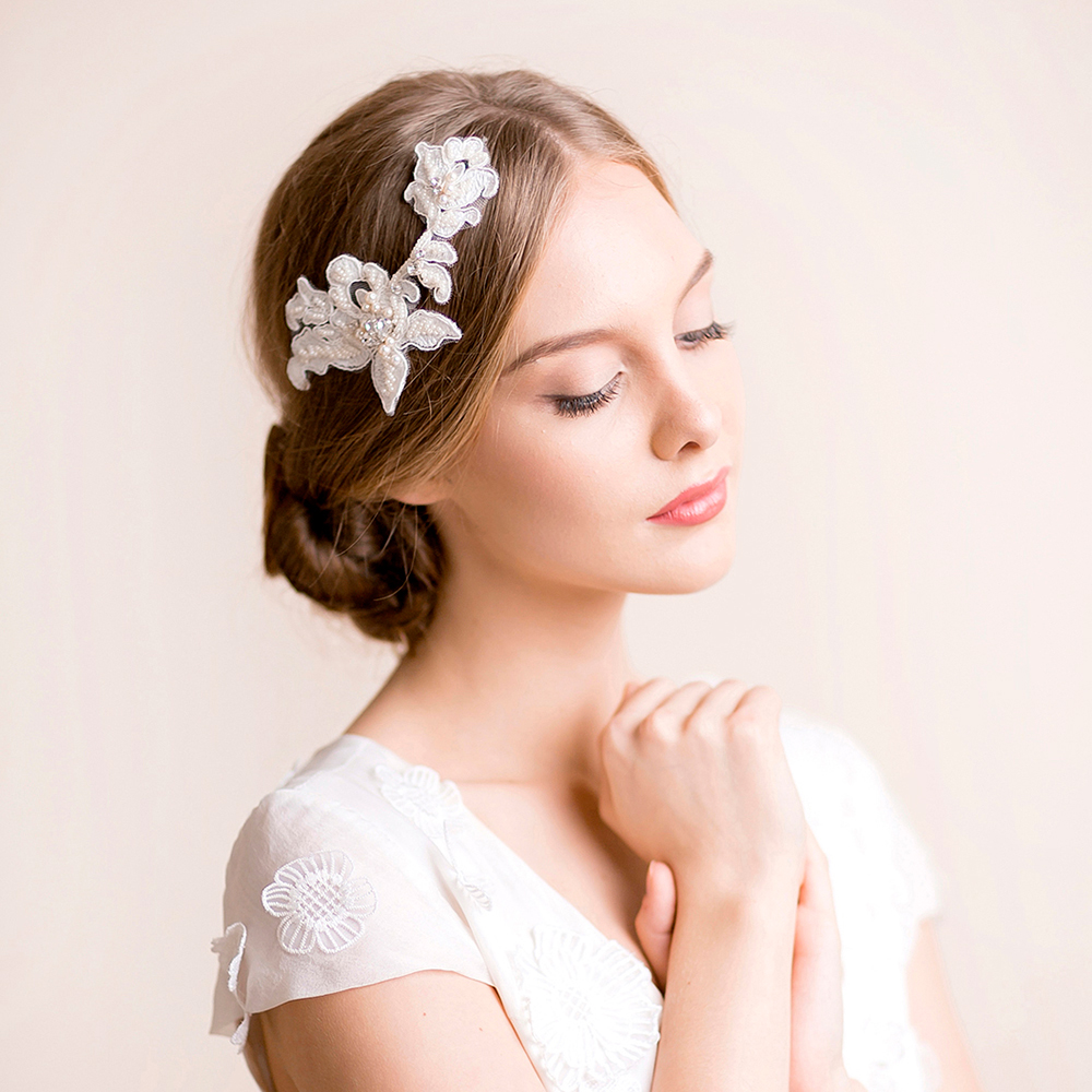 bridal, headpiece, hair accessory, lace, lace headpiece, rhinestone, bridal headpiece