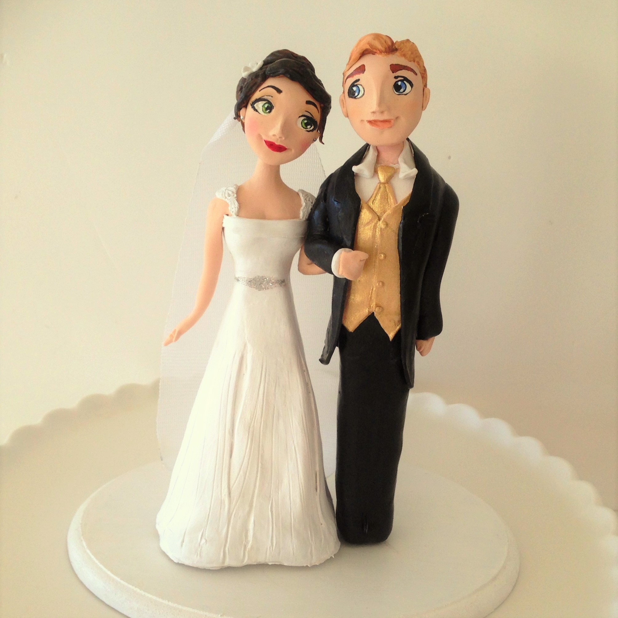 Formal wedding cake topper figurines