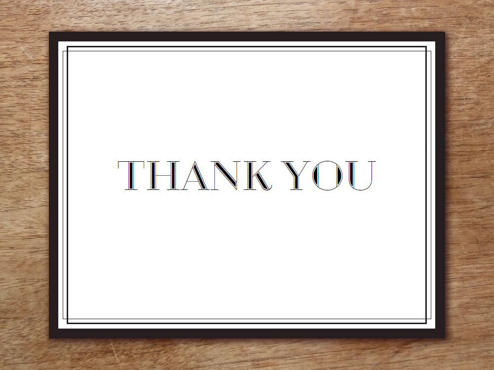 Thank You Card Template - Classic Black and White