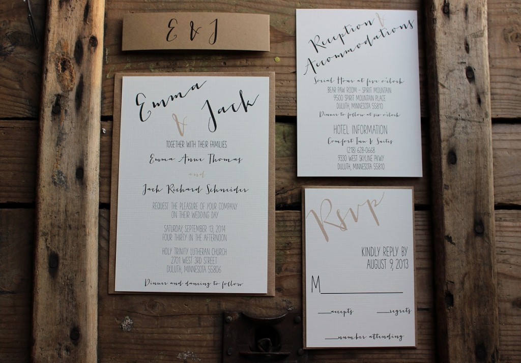 Rustic Calligraphy Font Wedding Invitation