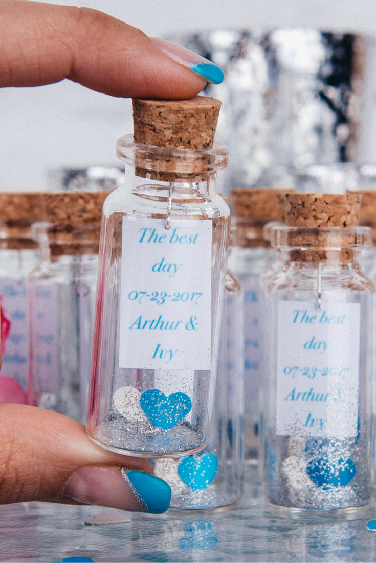 Personalized Vintage Wedding Mini Glass Bottles