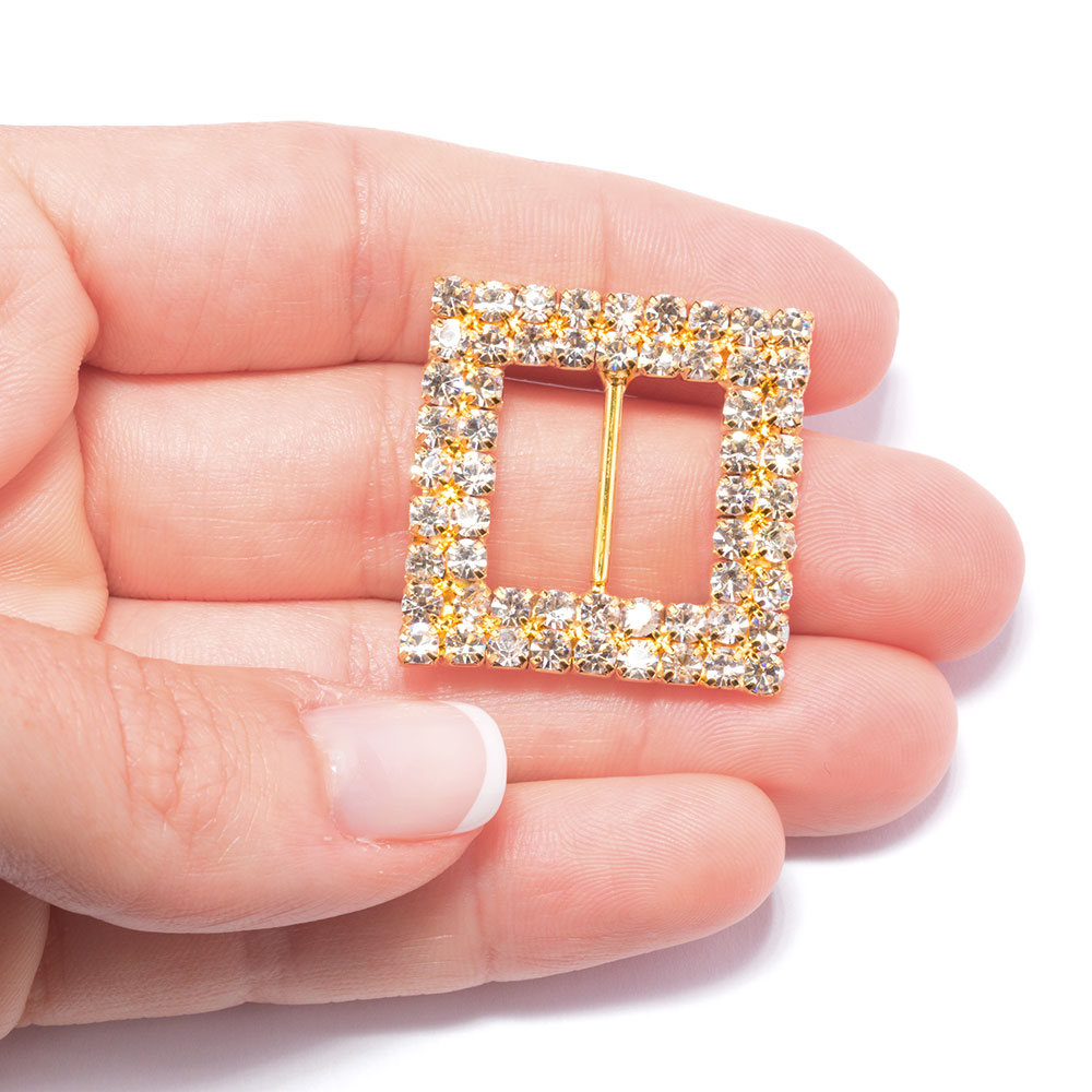 GOLD DOUBLE SQUARE BUCKLE SLIDER 302 G