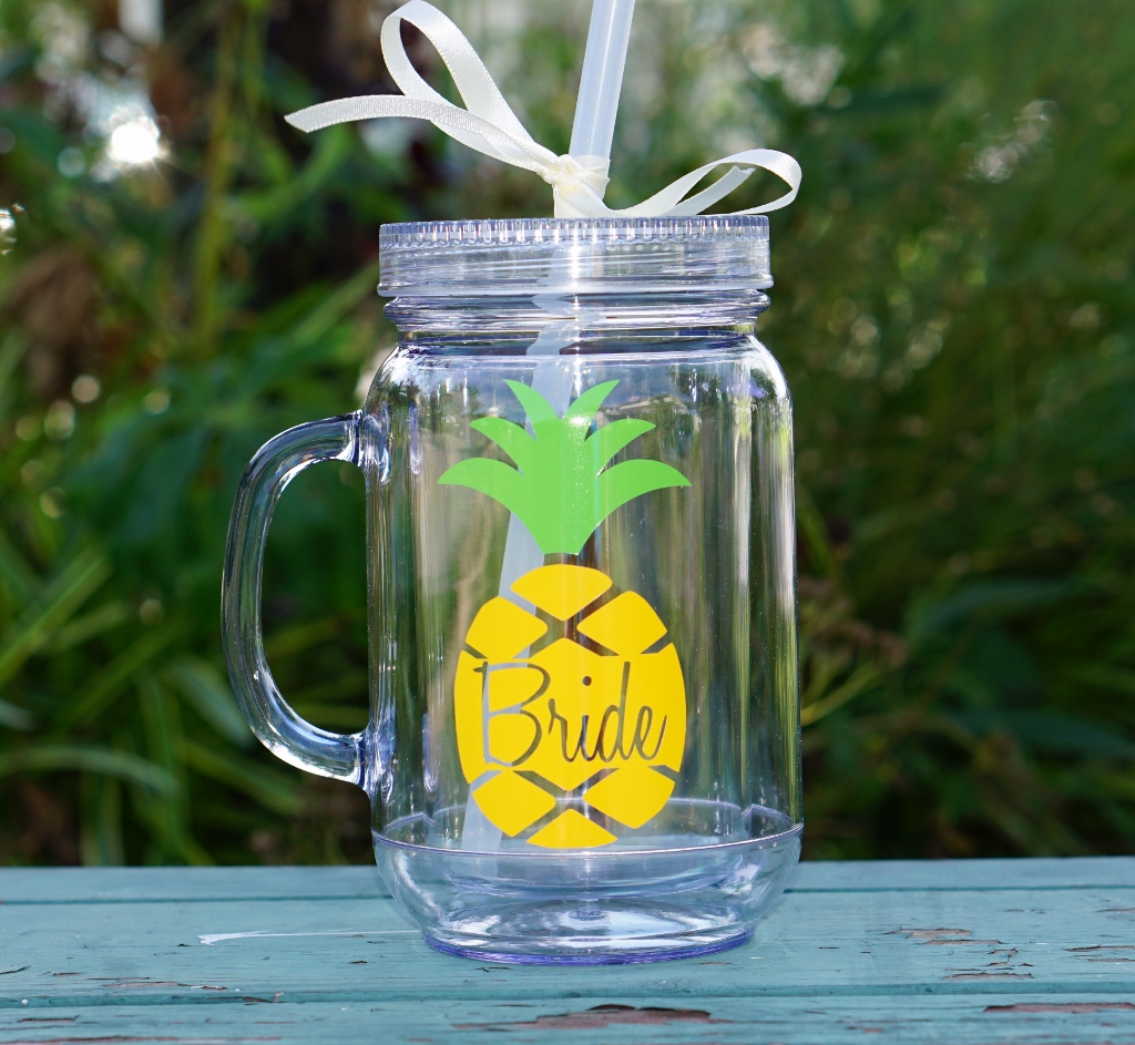 Pineapple Tumbler / Mason Jar Tumbler / Personalized Tumbler