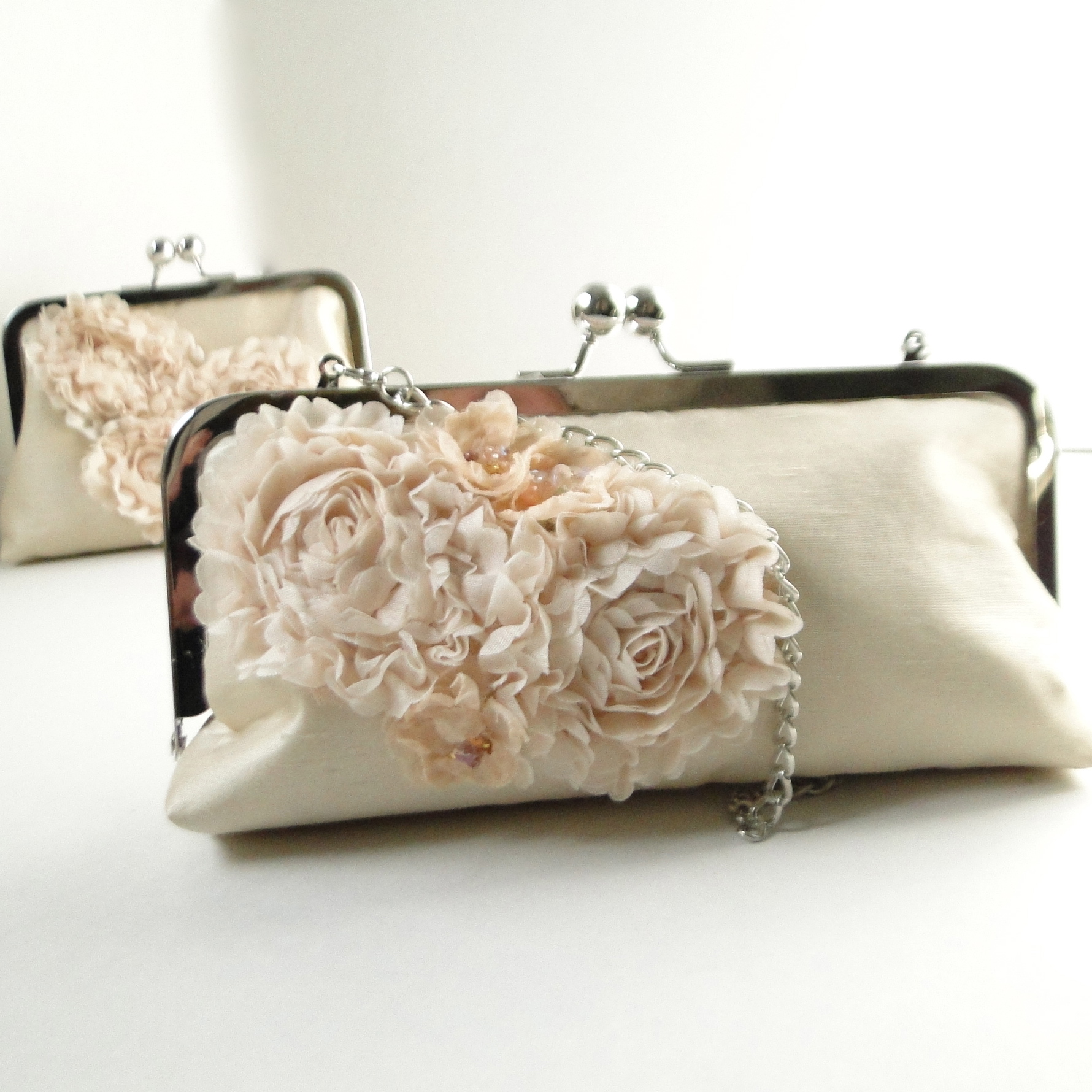 Ivory Silk Bridal Clutch