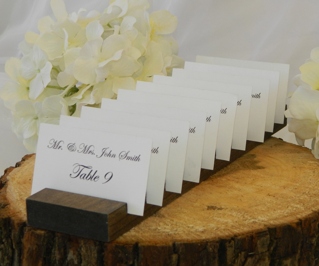 Rustic wood plank place card holders