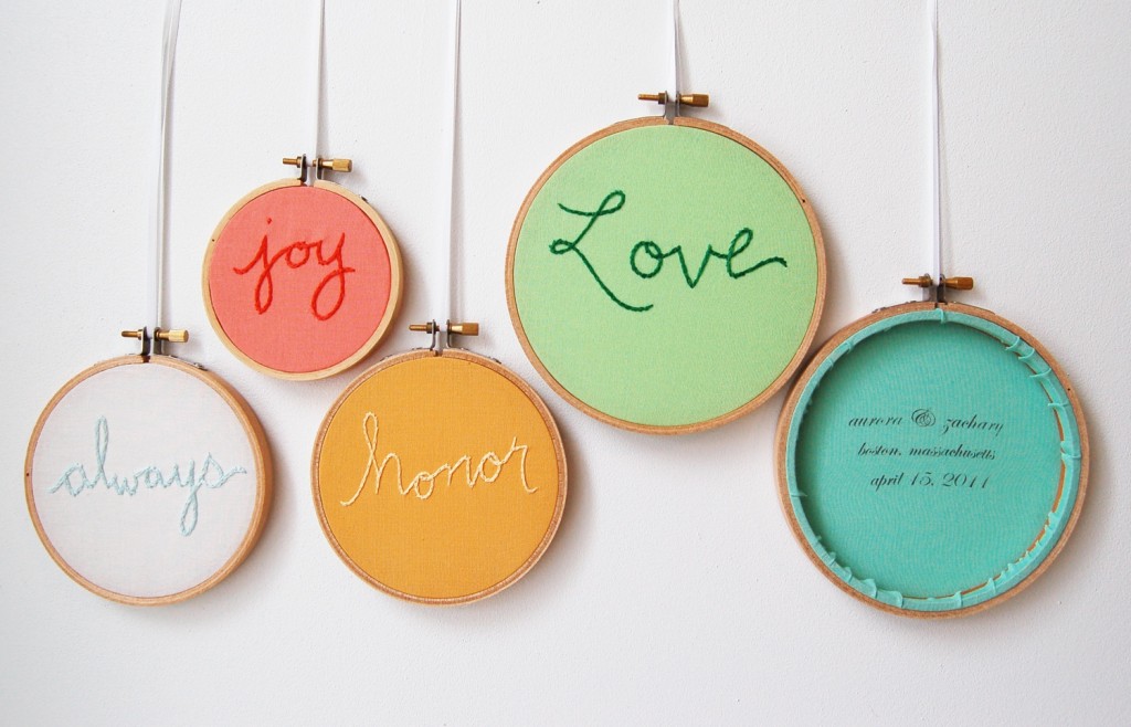 Embroidered venue signs