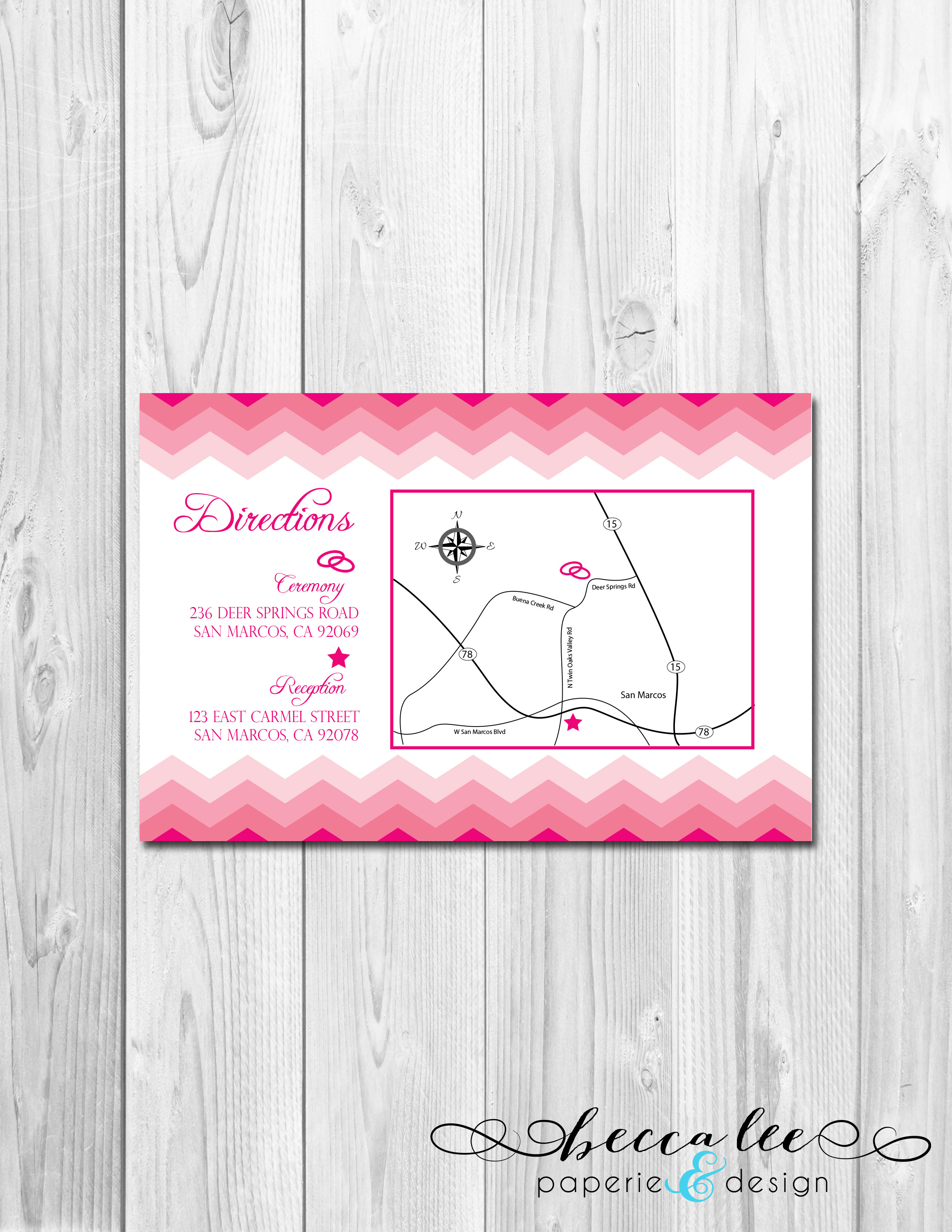 Wedding Reception Map Chevron Stripe