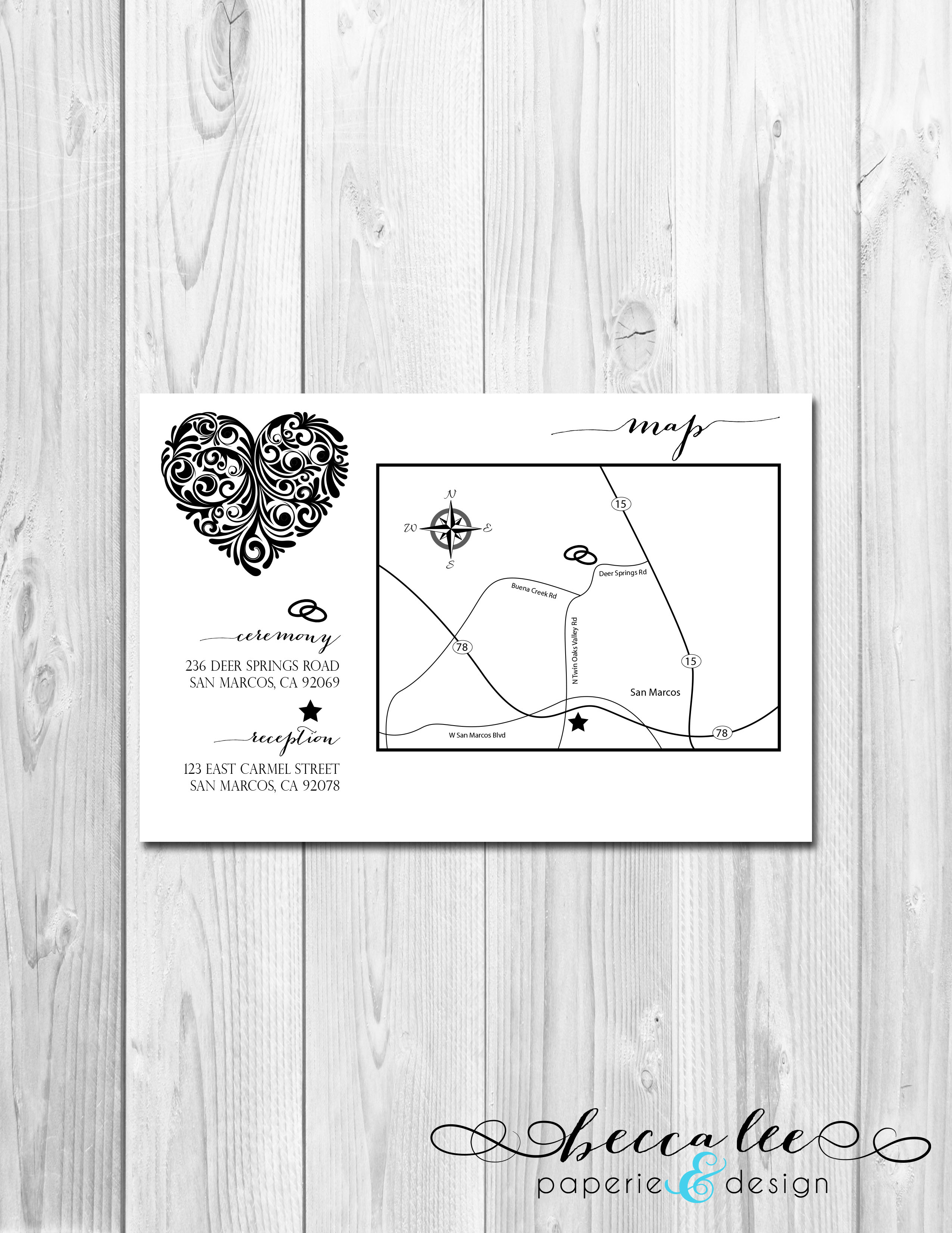 Wedding Reception Map Magical Heart